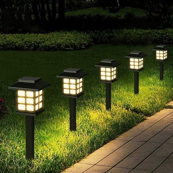 Outdoor Solar Lights (12 Pack) White Light Solar Pathway Lights - Picture 2 of 11